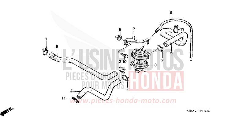 COMMANDE INJECTION D'AIR SOUPAPE von Shadow Aero NOIR (NH1X) von 2001